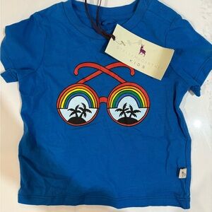 Stella McCartney Kids Blue Tee with Rainbow Design